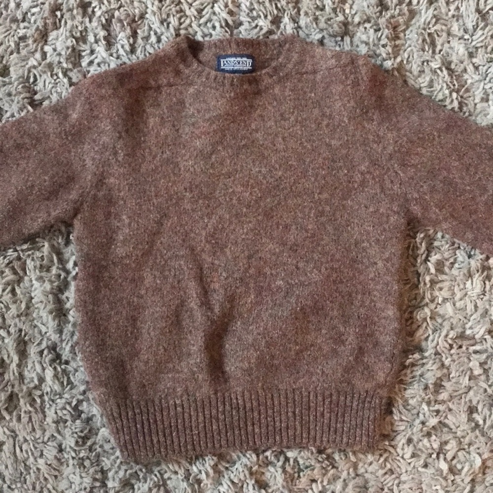 Lands’ End Womens Shetland Wool Fitted Sweater